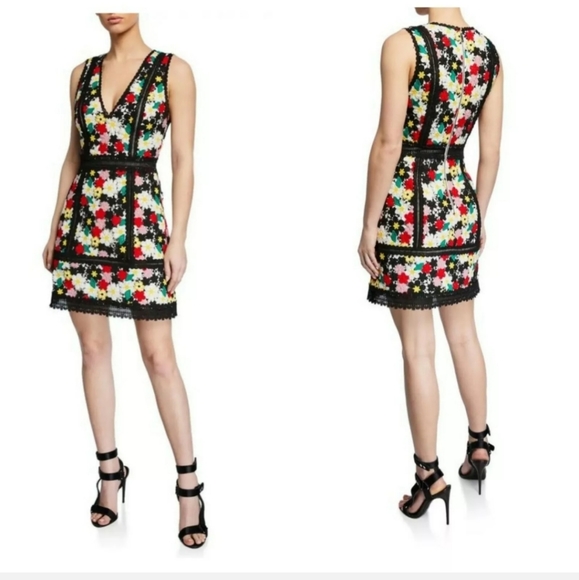 Alice + Olivia  Zula Floral-embroidered  Party Cocktail Mini  Dress SIZE  0 - Picture 3 of 7